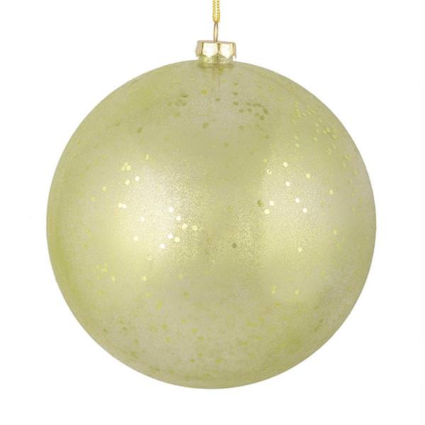 4.75" Celadon Glitter Clear Ball Ornament (4 pack)
