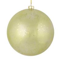 Vickerman 4.75" Celadon Glitter Clear Ball Ornament (4 pack)
