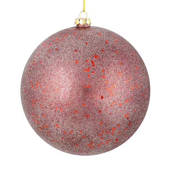 4.75" Burgundy Glitter Clear Ball Ornament (4 pack)