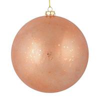 View 6" Rose Gold Glitter Clear Ball Ornament (4 pack)