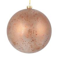 Vickerman 6" Mocha Glitter Clear Ball Ornament (4 pack)