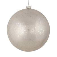Vickerman 8" Silver Glitter Clear Ball Ornament (2 pack)