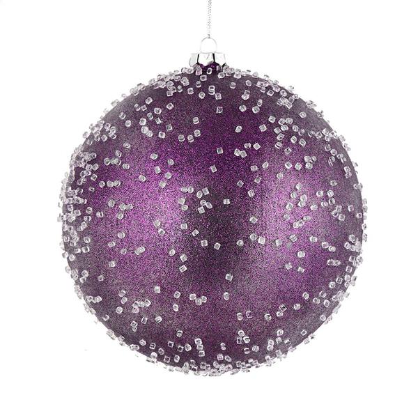 3" Plum Ice Ball Ornament (12 pack)