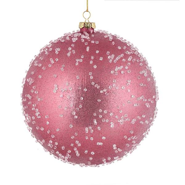 6" Mauve Ice Ball Ornament (4 pack)