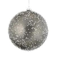 Vickerman 8" Gunmetal Ice Ball Ornament (2 pack)