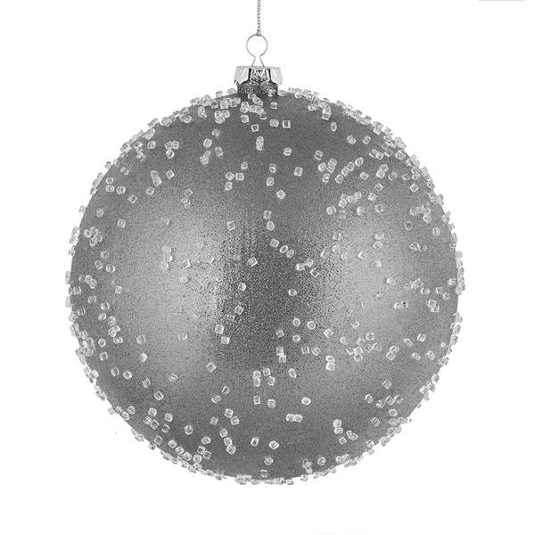 8" Pewter Ice Ball Ornament (2 pack)