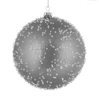 Vickerman 8" Pewter Ice Ball Ornament (2 pack)