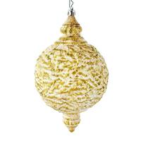 Vickerman 8" Olive Brushed Finial Ornament (4 pack)