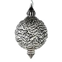 Vickerman 8" Black Brushed Finial Ornament (4 pack)
