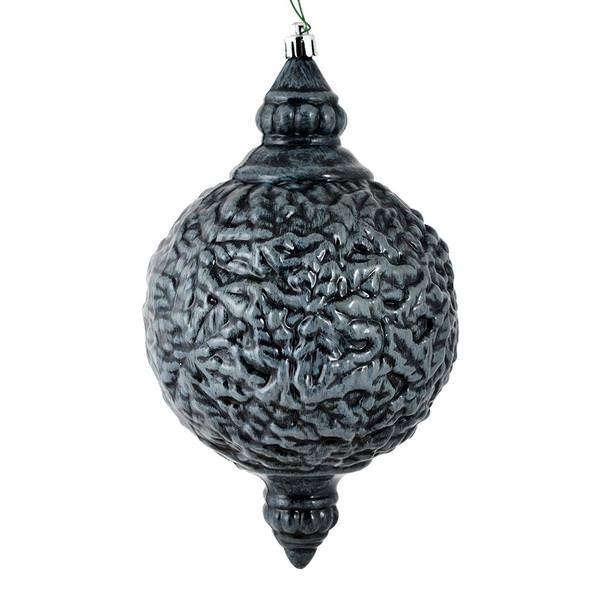 8" Pewter Brushed Finial Ornament (4 pack)