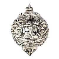 Vickerman 6" Black Brushed Ball Ornament (3 pack)
