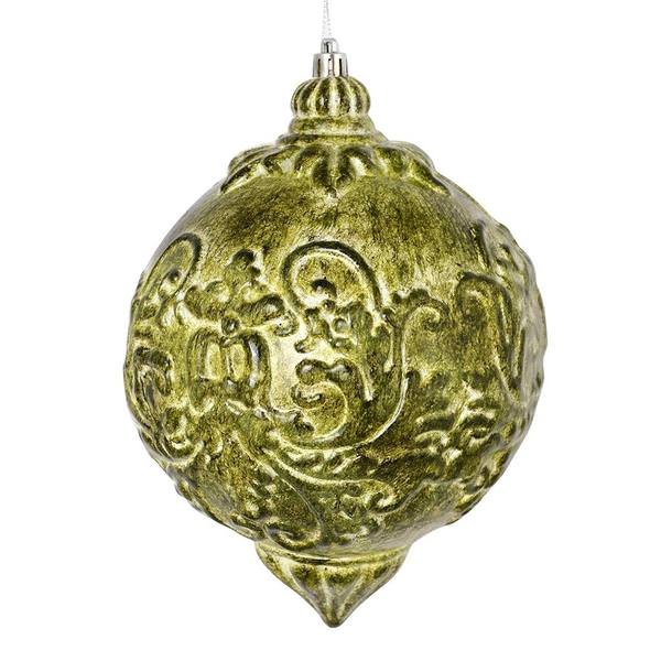 6" Moss Green Brushed Ball Ornament (3 pack)