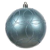 Vickerman 6" Periwinkle Candy Circle Glitter Ball Ornament (3 pack)