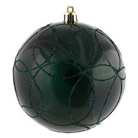 Vickerman 6" Sea Blue Candy Circle Glitter Ball Ornament (3 pack)