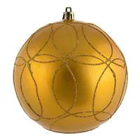 Vickerman 4.75" Honey Gold Candy Circle Glitter Ball Ornament (4 pack)