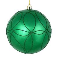 Vickerman 4.75" Seafoam Green Candy Ball Circle Glitter Ornament (4 pack)