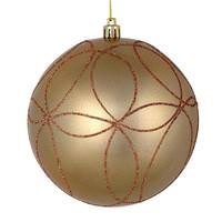 Vickerman 4.75" Cafe Latte Candy Ball Circle Glitter Ornament (4 pack)