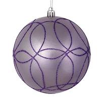 Vickerman 4.75" Lavender Candy Ball Circle Glitter Ornament (4 pack)
