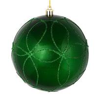 Vickerman 6" Green Candy Ball Circle Glitter Ornament (3 pack)