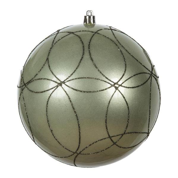 4.75" Wrought Iron Candy Circle Glitter Ball Ornament (4 pack)
