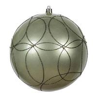 Vickerman 4.75" Wrought Iron Candy Circle Glitter Ball Ornament (4 pack)