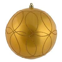 Vickerman 6" Honey Gold Candy Circle Glitter Ball Ornament (3 pack)