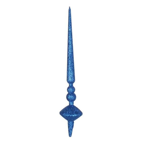 12" Blue Glitter Cupola Finial Ornament (3 pack)