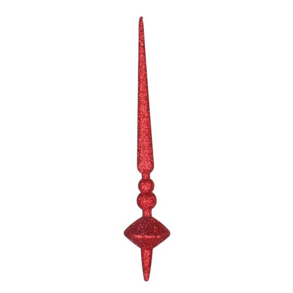 12" Red Glitter Cupola Finial Ornament (3 pack)