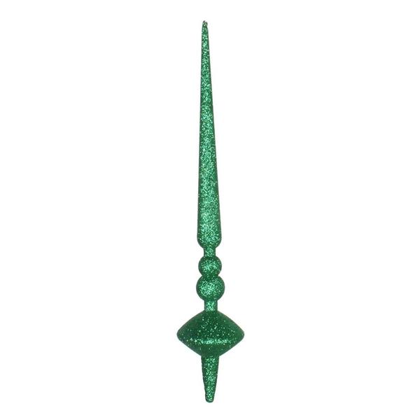 12" Green Glitter Cupola Finial Ornament (3 pack)