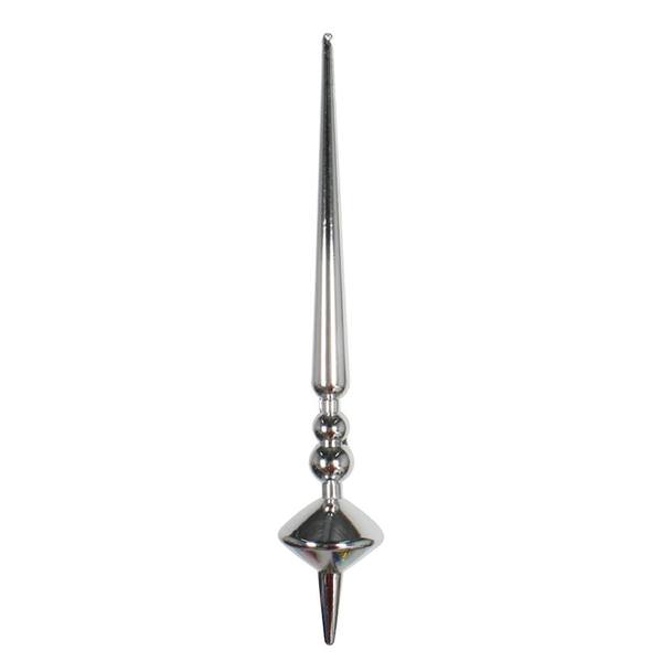 12" Silver Shiny Cupola Finial Ornament (3 pack)