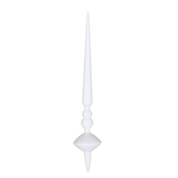 12" White Glitter Cupola Finial Ornament (3 pack)