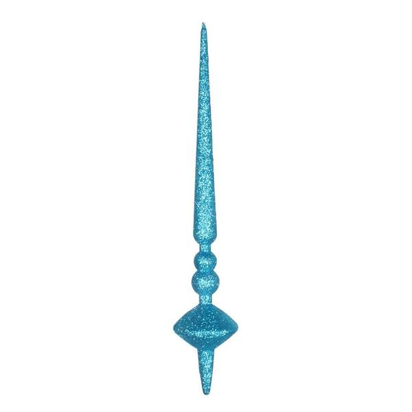 12" Turquoise Glitter Cupola Finial Ornament (3 pack)