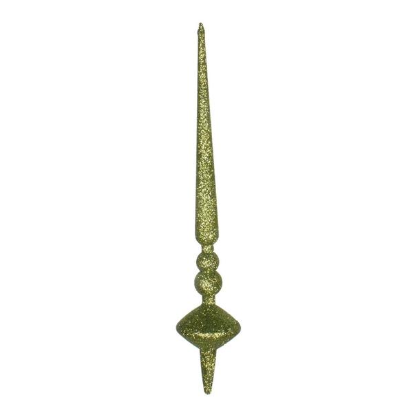 12" Olive Glitter Cupola Finial Ornament (3 pack)