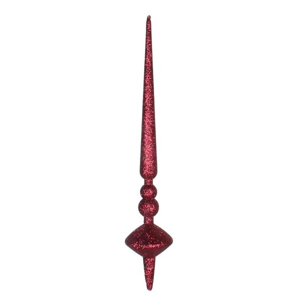 12" Wine Glitter Cupola Finial Ornament (3 pack)