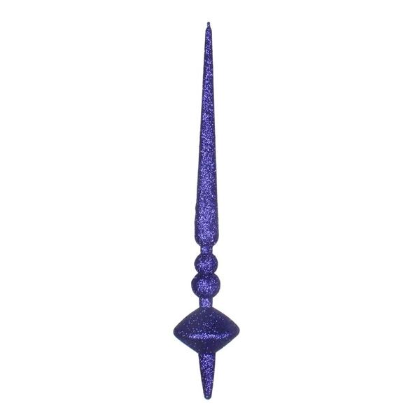 12" Cobalt Blue Glitter Cupola Finial Ornament (3 pack)