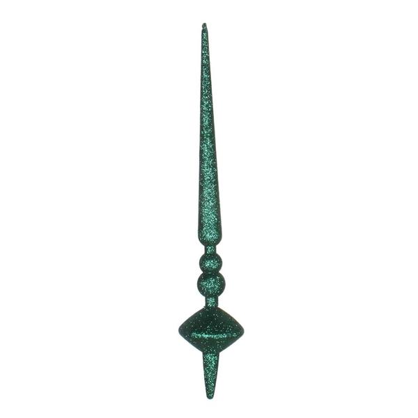 12" Emerald Glitter Cupola Finial Ornament (3 pack)