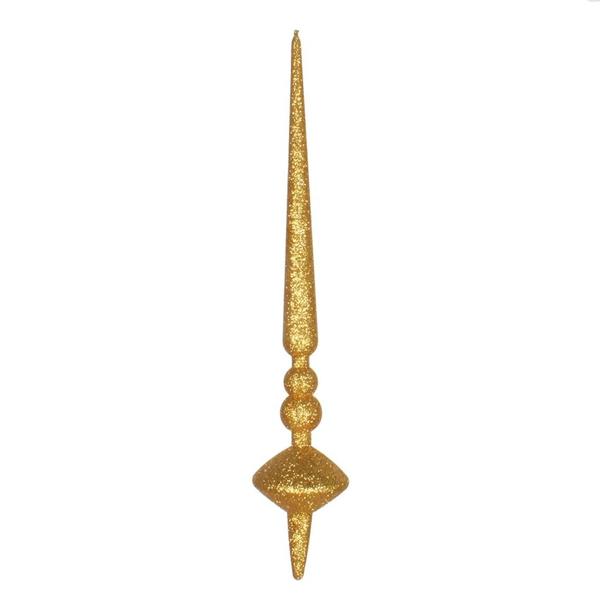 12" Antique Gold Glitter Cupola Finial Ornament (3 pack)