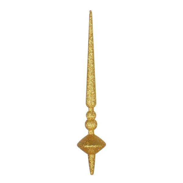 12" Honey Gold Glitter Cupola Finial Ornament (3 pack)
