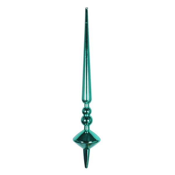 12" Teal Shiny Cupola Finial Ornament (3 pack)