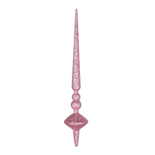 12" Mauve Glitter Cupola Finial Ornament (3 pack)