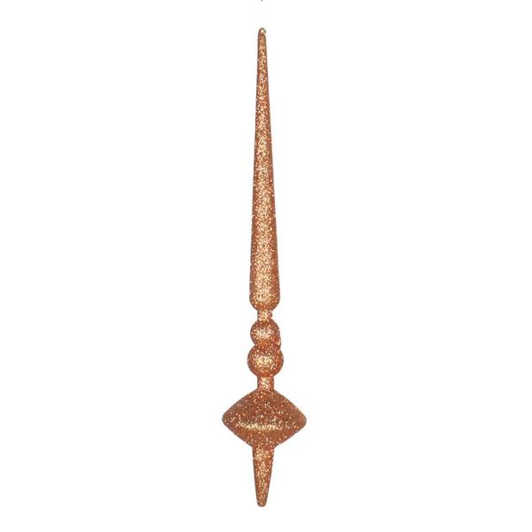 12" Rose Gold Glitter Cupola Finial Ornament (3 pack)