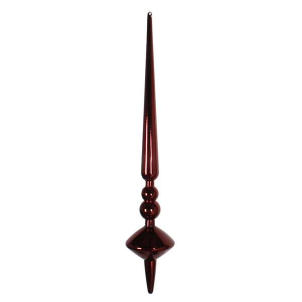 12" Burgundy Shiny Cupola Finial Ornament (3 pack)