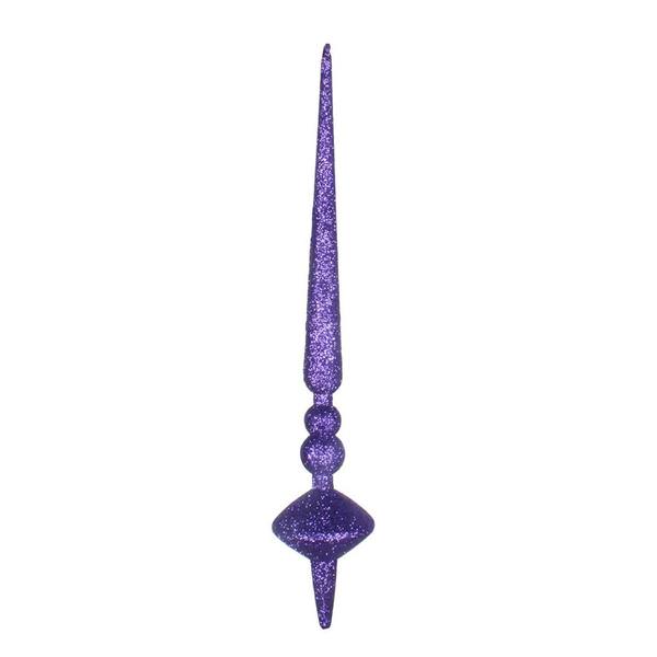 12" Purple Glitter Cupola Finial Ornament (3 pack)