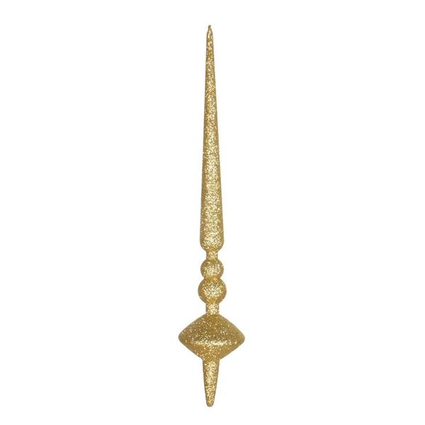 12" Gold Glitter Cupola Finial Ornament (3 pack)