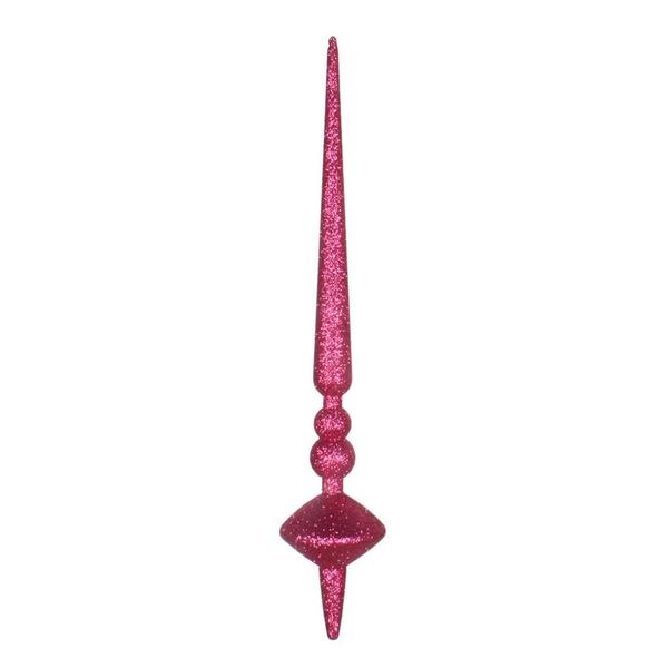12" Fuchsia Glitter Cupola Finial Ornament (3 pack)