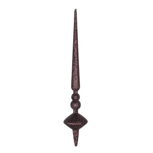 12" Chocolate Glitter Cupola Finial Ornament (3 pack)