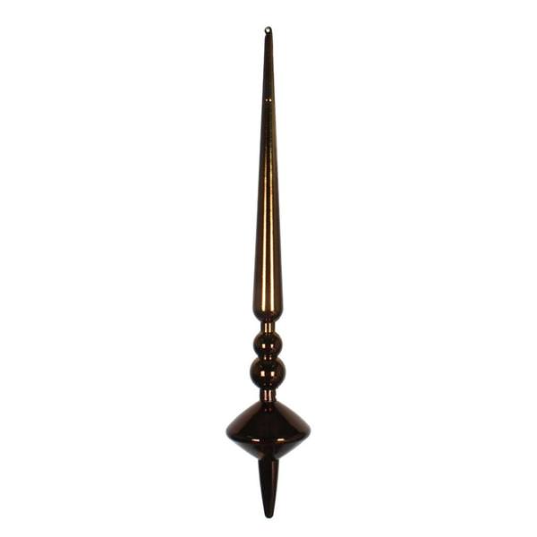 12" Chocolate Shiny Cupola Finial Ornament (3 pack)