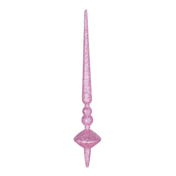 12" Pink Glitter Cupola Finial Ornament (3 pack)