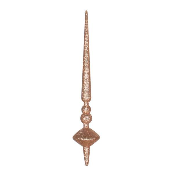 12"  Cafe Latte Glitter Cupola Finial Ornament (3 pack)