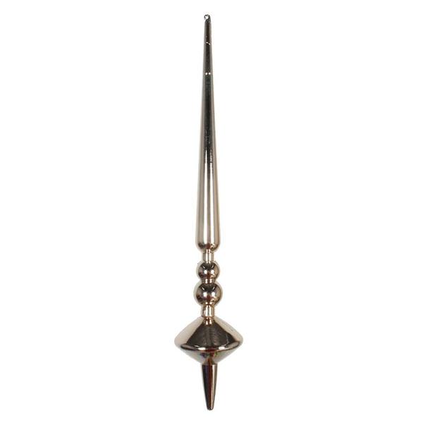 12"  Cafe Latte Shiny Cupola Finial Ornament (3 pack)